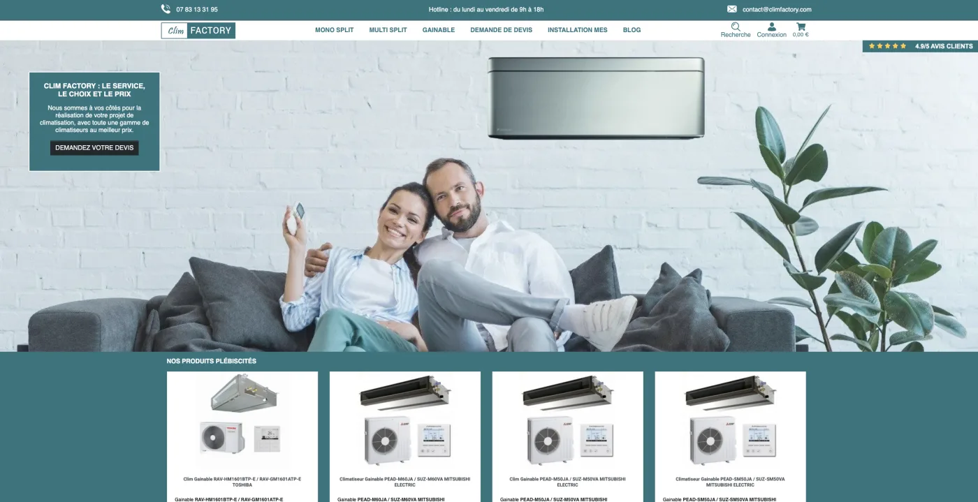 ClimFactory — Boutique PrestaShop