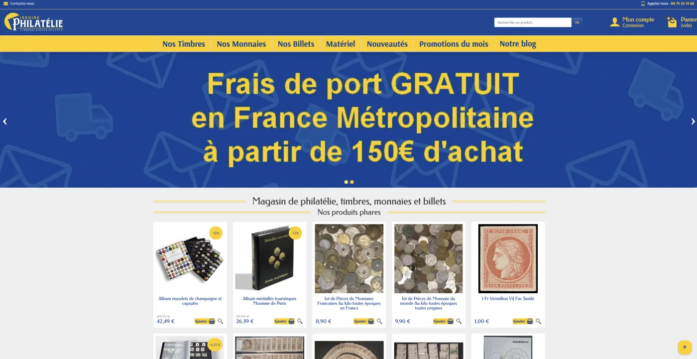 Screenshot Issoire Philatélie